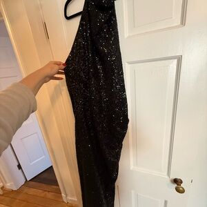 Amanda Uprichard x Revolve black samba Sequin Dress